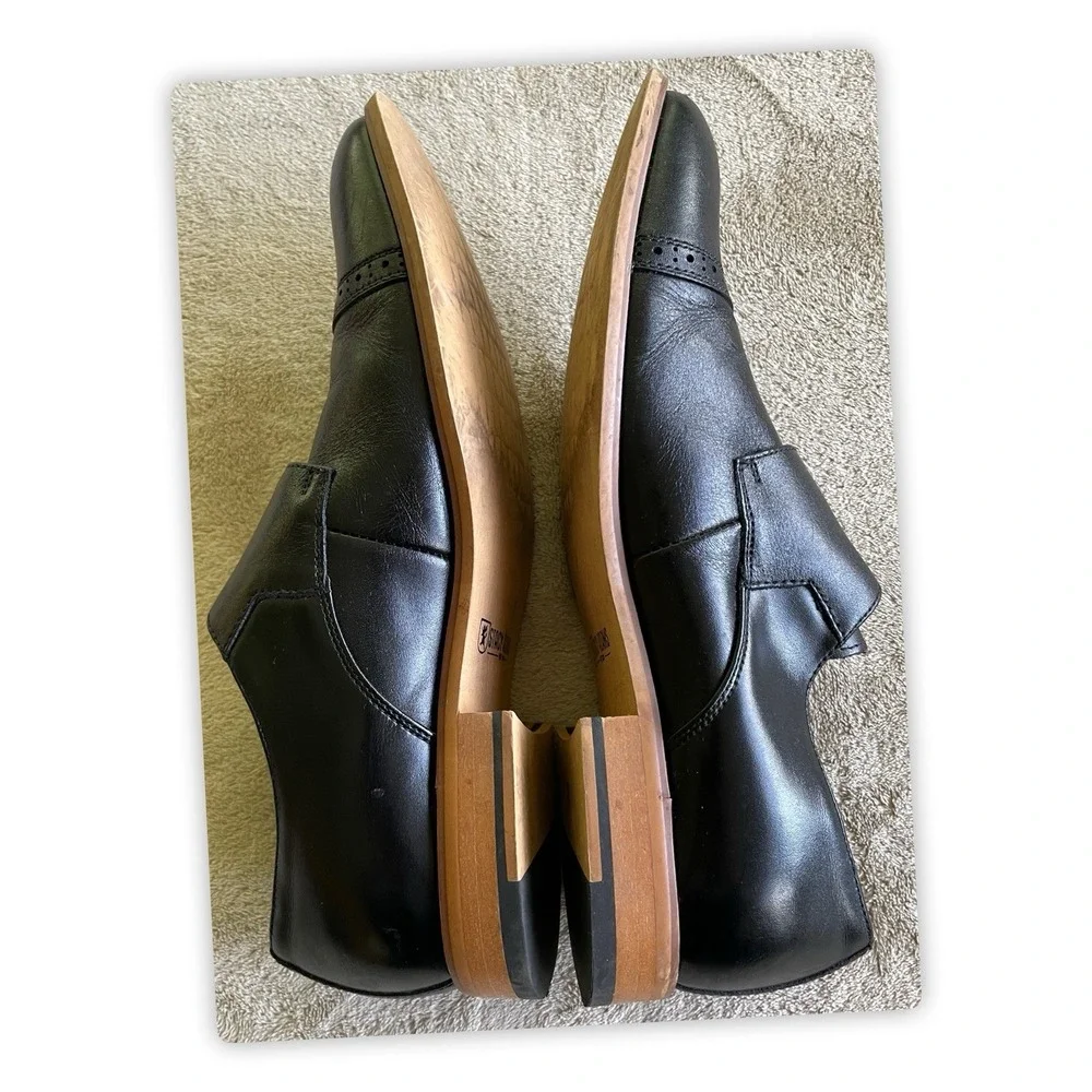 Stacy‎ Adams Oxfords Buckle Mens Size 9M Black Leather Shoes